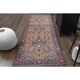 1970s Vintage Turkish Oushak Handmade Wool Cotton Pink Runner Rug 103x302