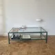 Vintage coffee table Pierre Vandel forest green & gold 70's