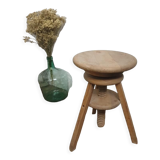 Vintage screw stool - Natural wood stool
