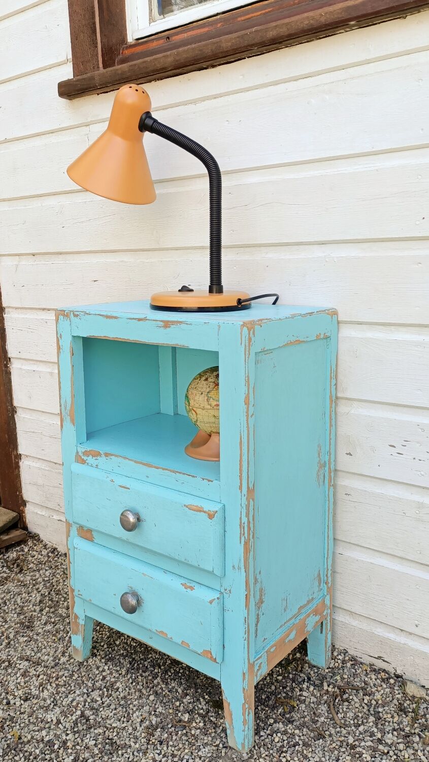 Blue bedside