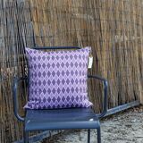 White /purple geometric cushion cover - 50 X 50