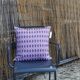 White /purple geometric cushion cover - 50 X 50