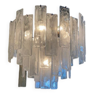 Contemporary Strips “listelli Alabastro” Murano Glass Chandelier