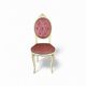 Vintage medallion chair – Patinated wood & powder pink velvet
