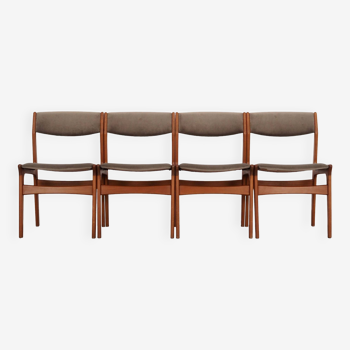 Ensemble de quatre chaises en teck, design danois, années 1960, fabrication : Nova