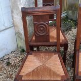 6 chairs and two brutalist armchairs