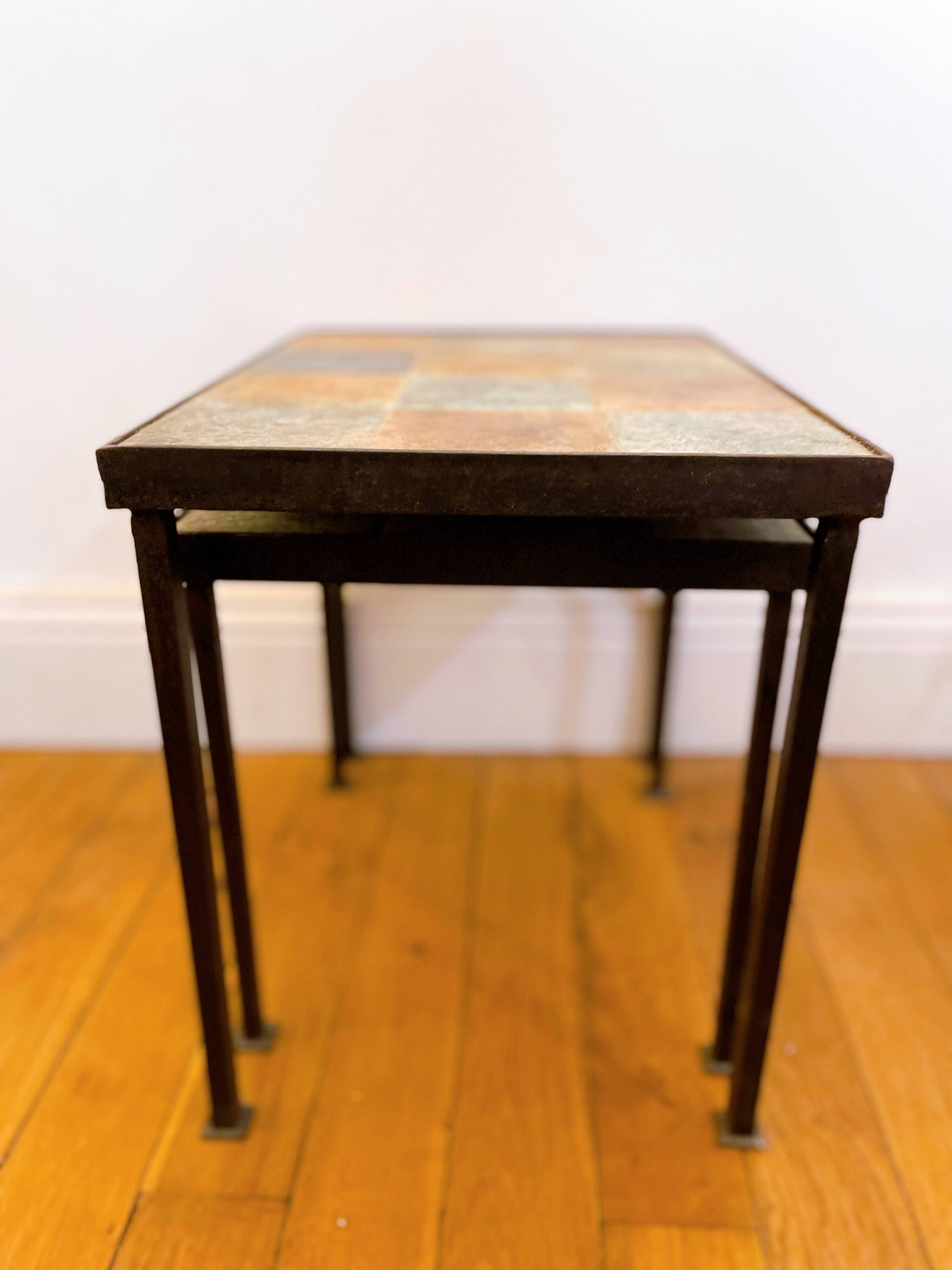 Nest tables in ceramic and metal
