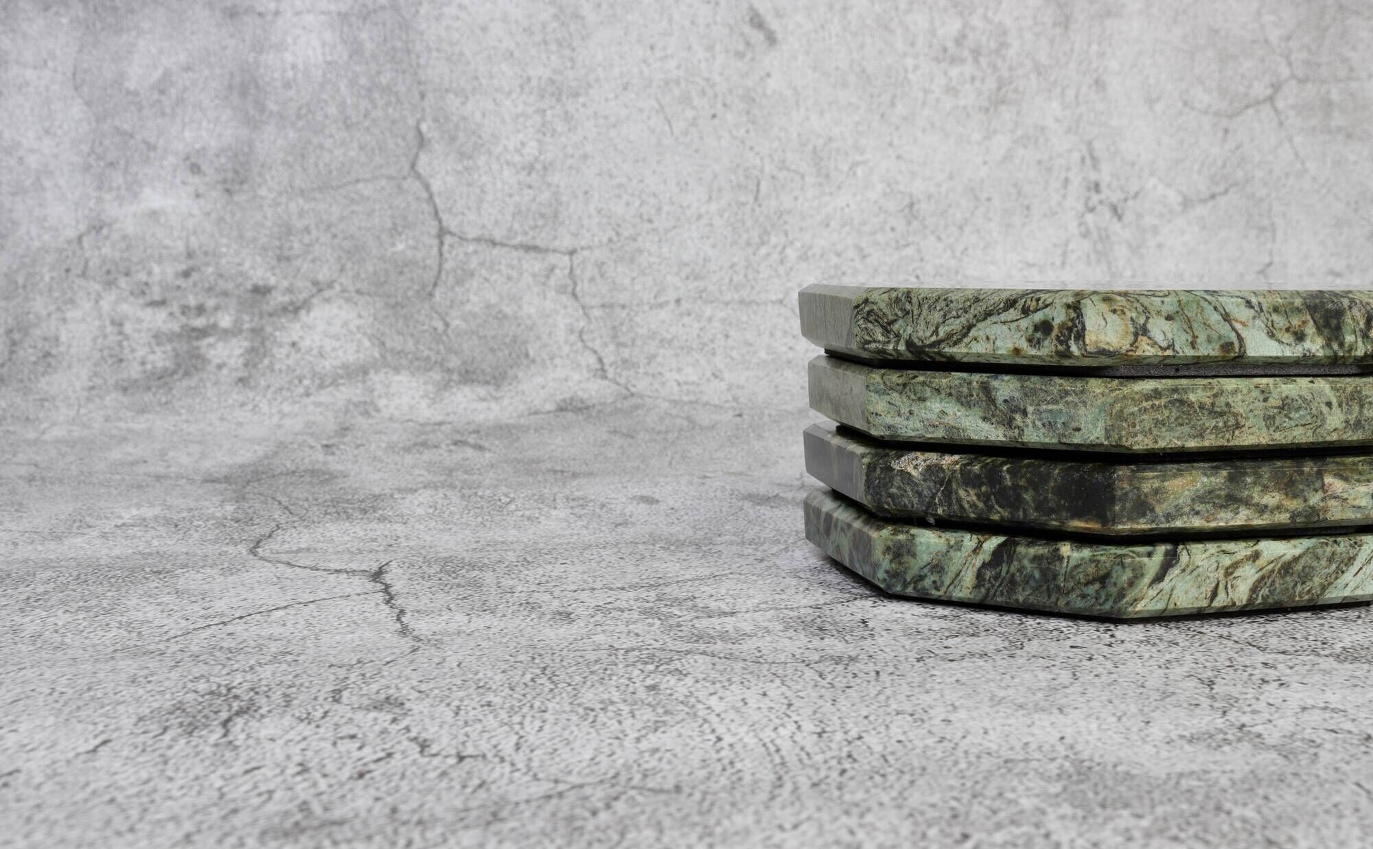 Angelo – Indian Green Octagonal Natural Marble Coasters - set of 4