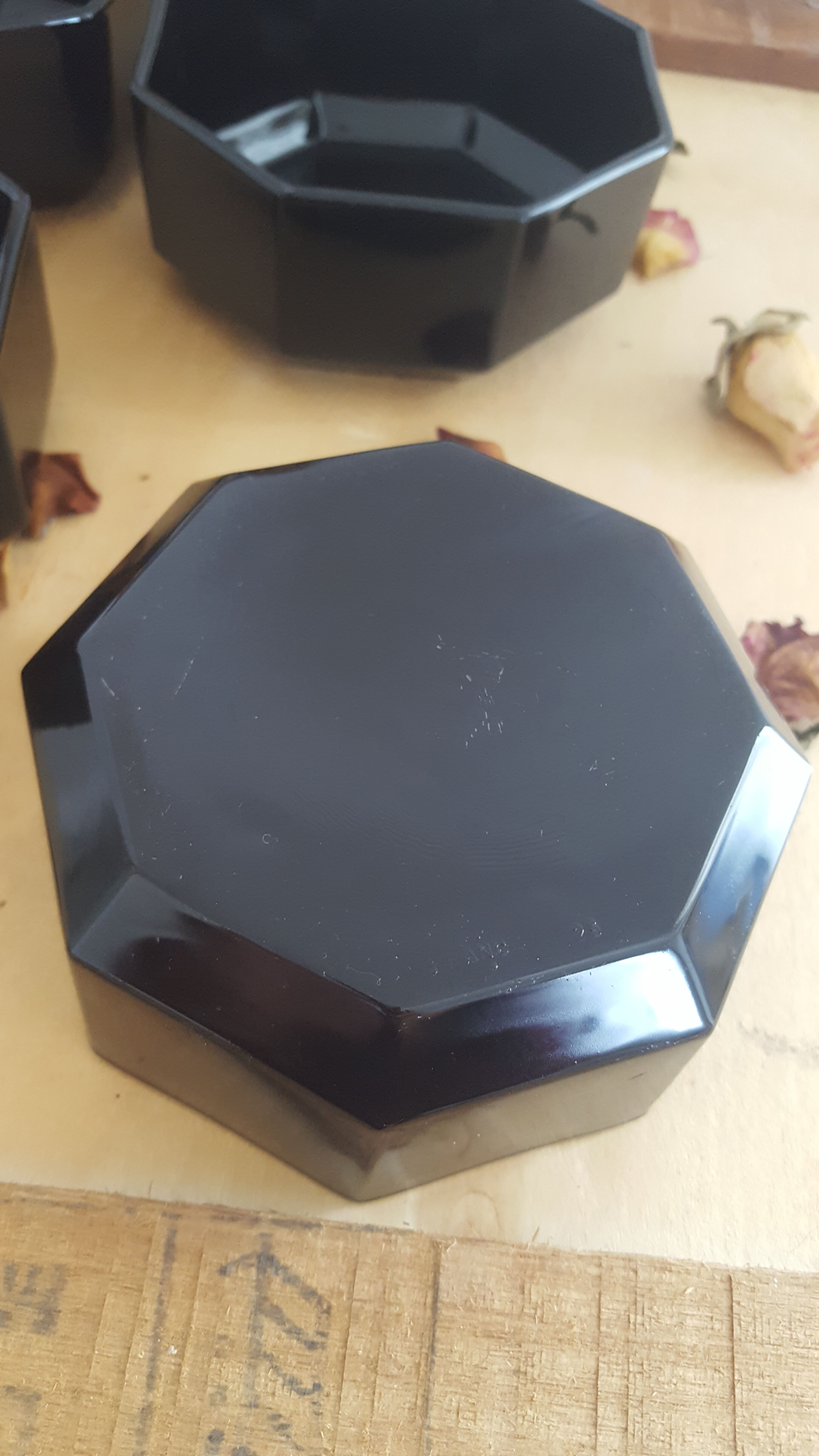 Vintage black Arcoroc ramekins