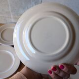 6 beige grosfillex dinner plates Salins France
