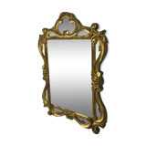 Miroir en bois doré et patiné sculpté 55 x 37cm