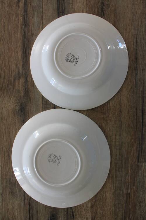 Set of 2 deep plates Faïencerie Nouvelle Givors model Yvette