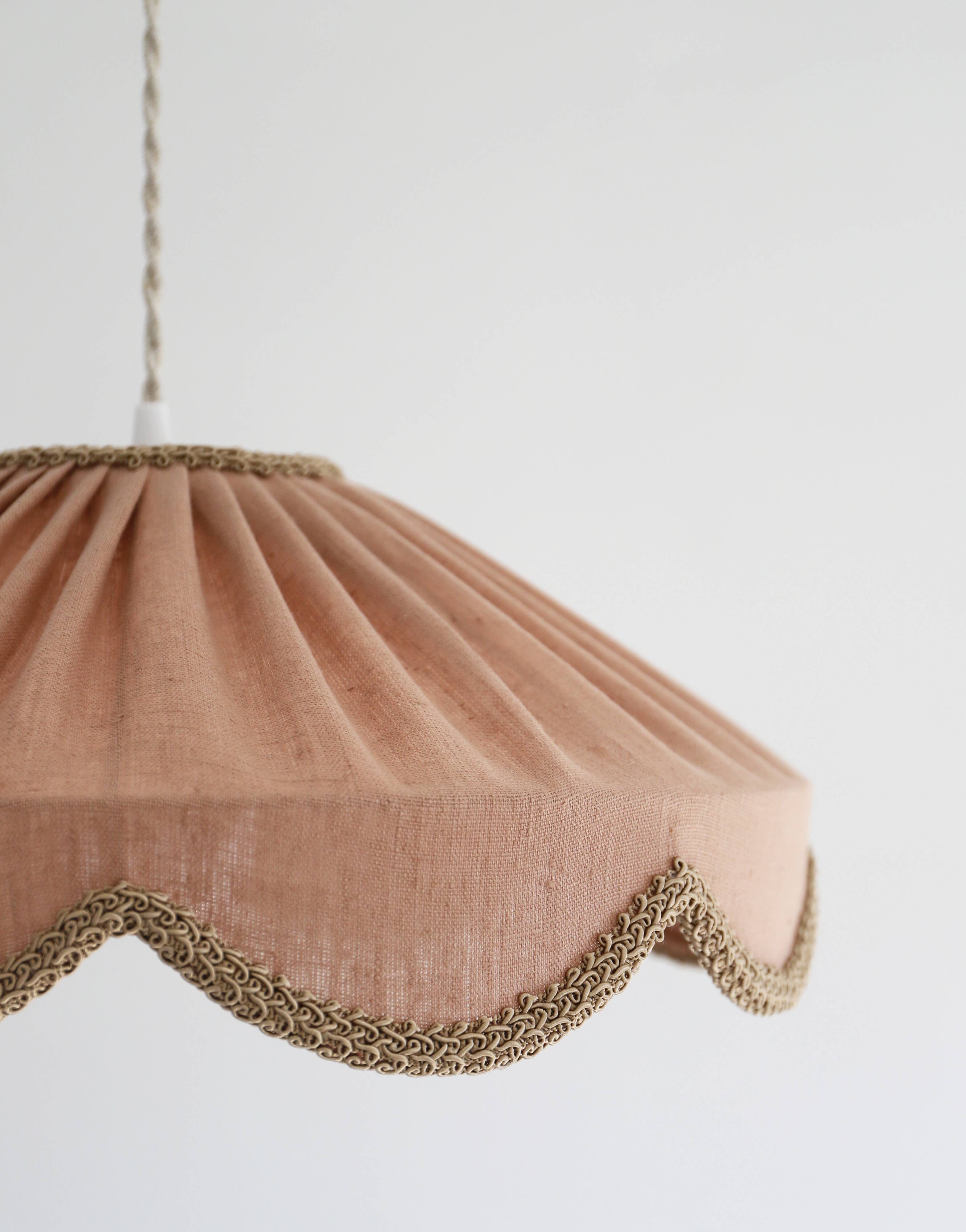 Cosette "classic linen" plain floral pendant light