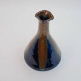 Fournier Demars vase in blue enameled ceramic