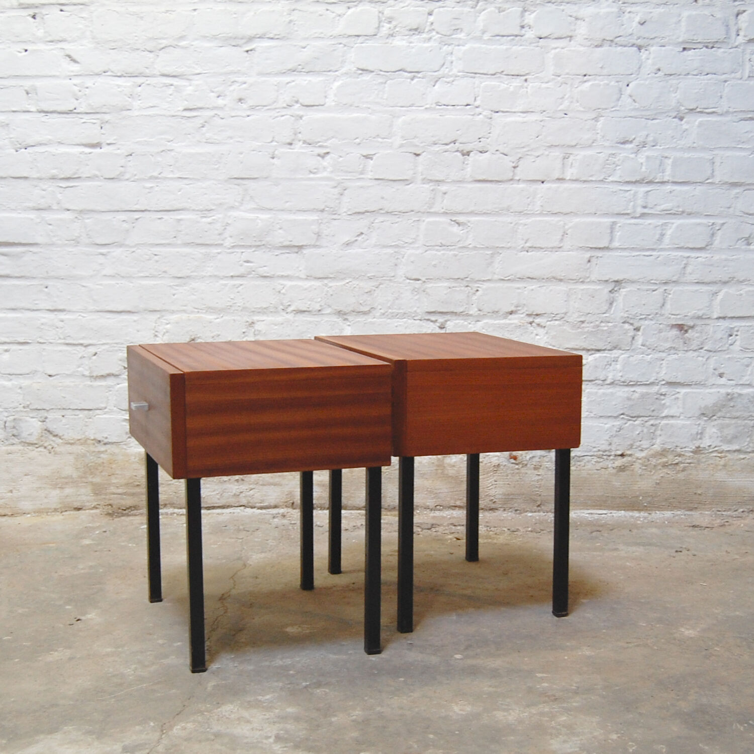 Pair of vintage bedside tables model "Night" by Pierre Guariche for Meurop