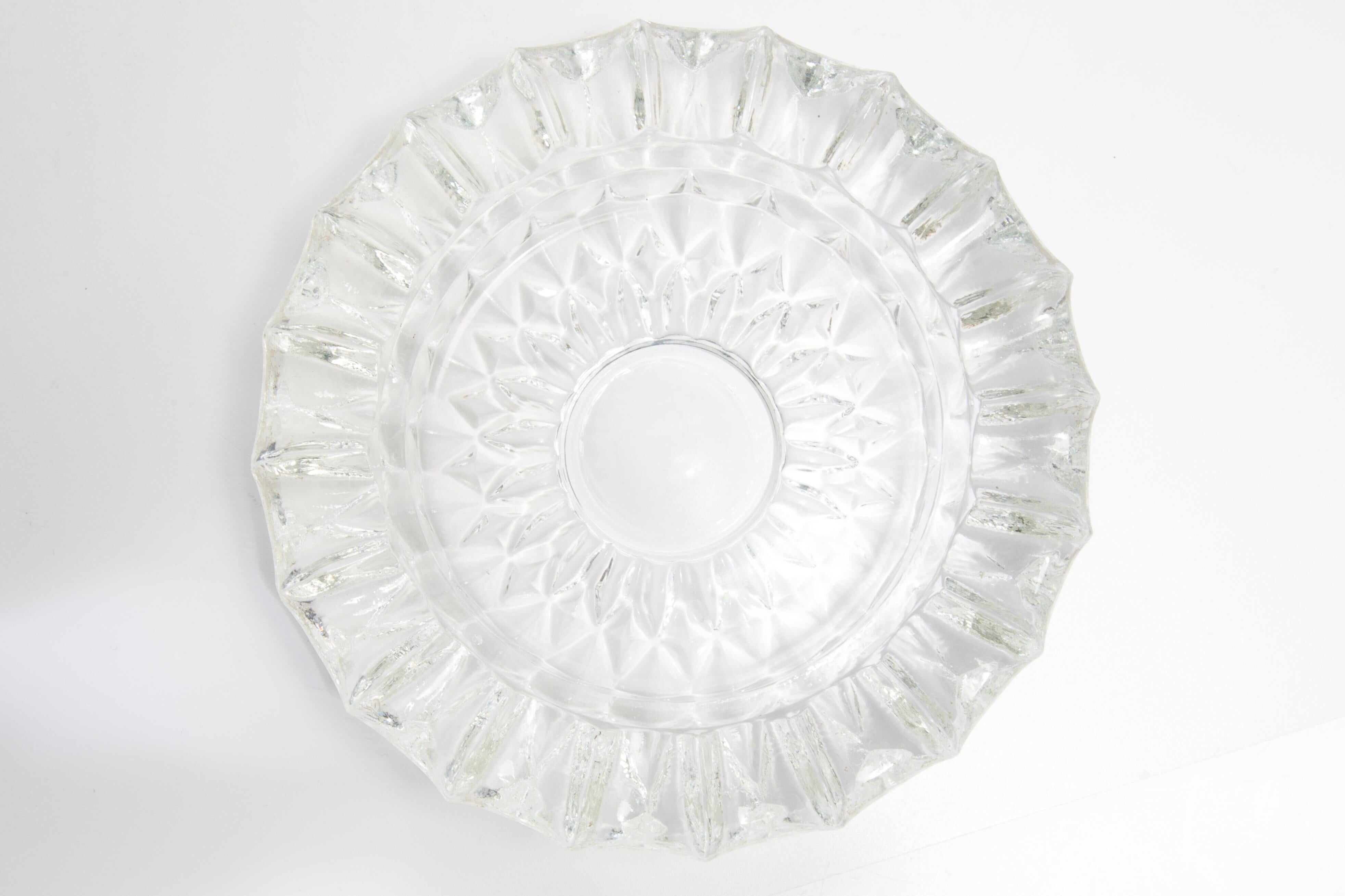 Vintage Mid-Century Crystal Ashtray Bowl, Italy, 1970s