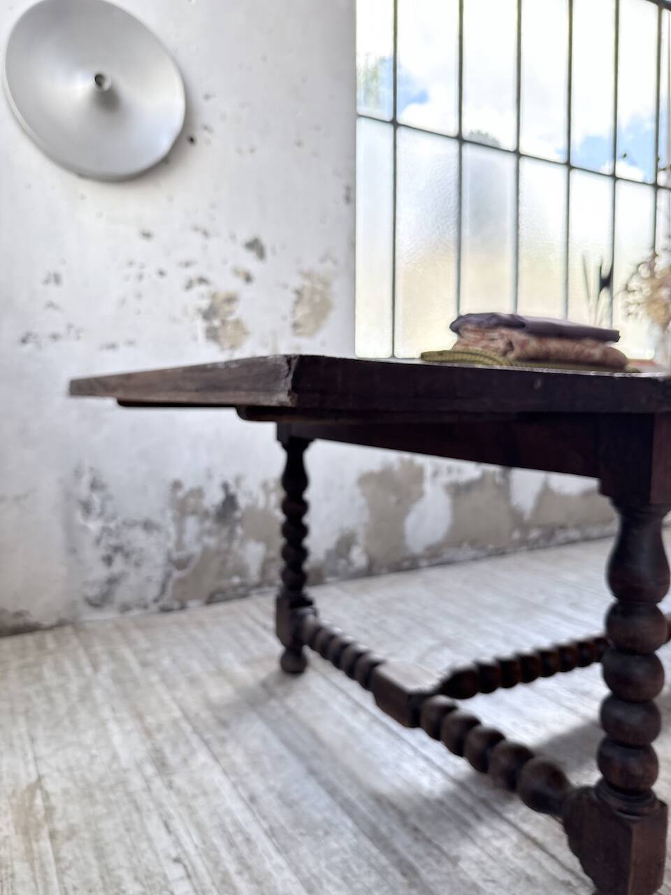 Solid oak table 1900 drapery style XL 280cm with extensions