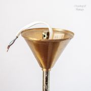 Mid-Century Ceiling Lamp in Brushed Gold with Lampshade in Ribbed Glass G.V. Luminaires