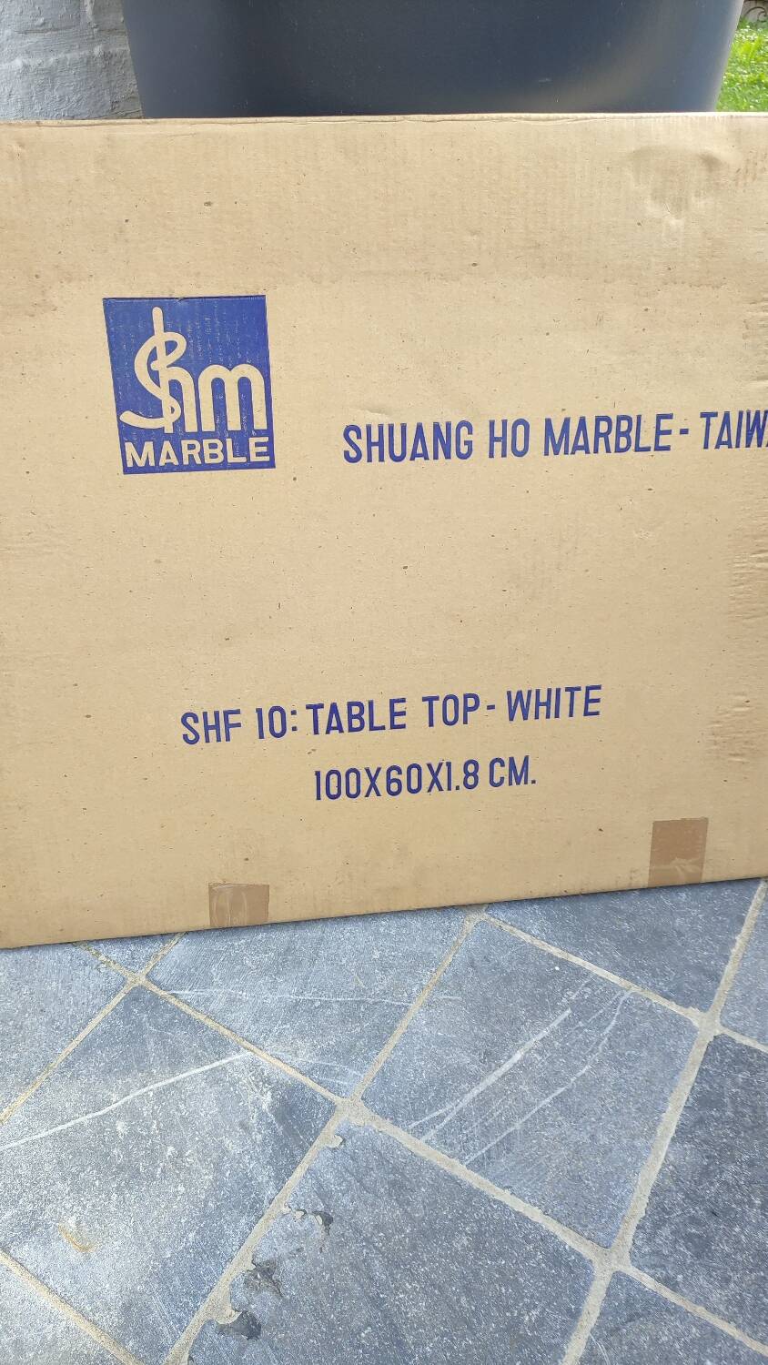 Cast iron and marble bistro table