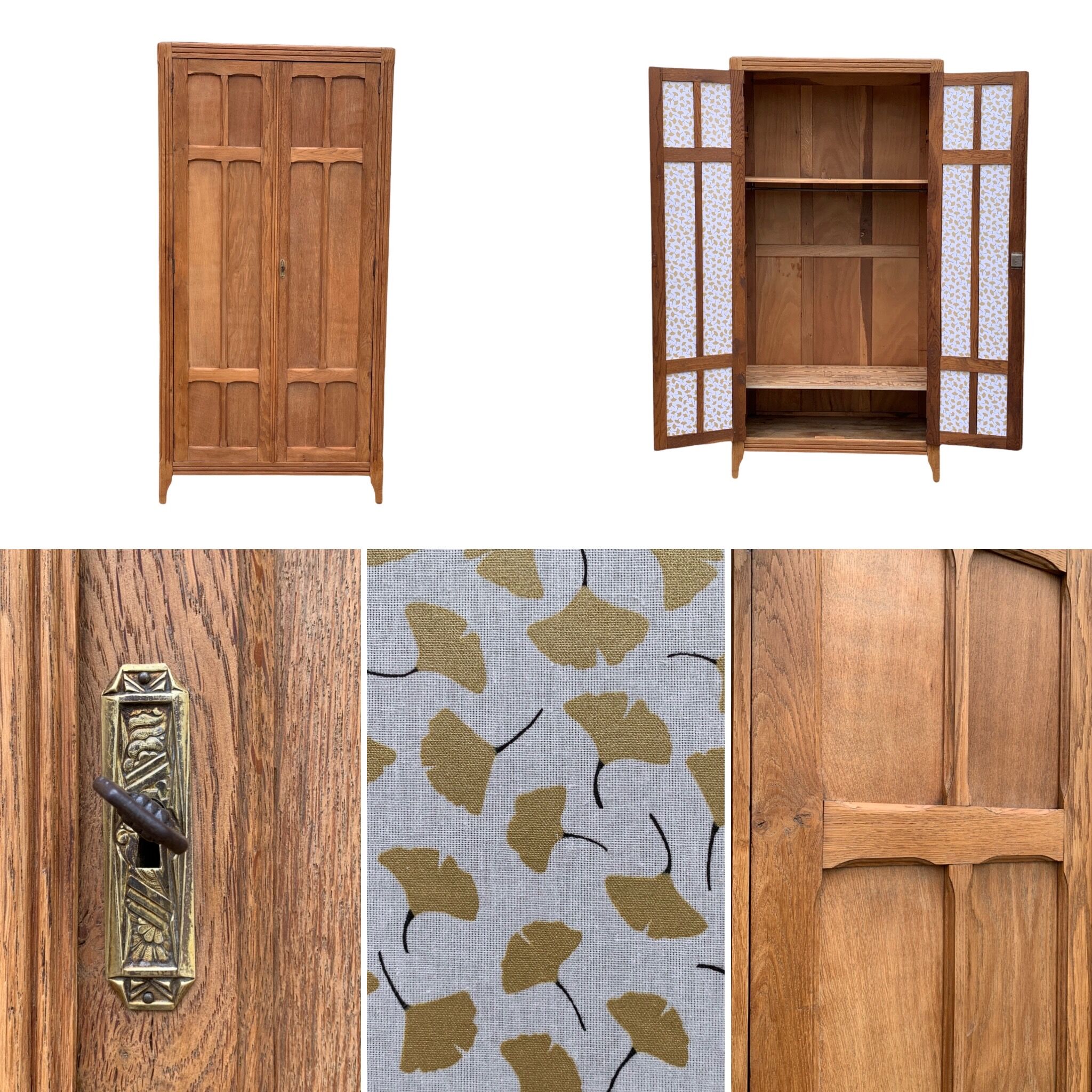 Parisian wardrobe paneled 1930 raw wood