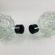 2 carafe bottles with bunches of grapes in glass - Empoli - Vintage