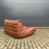 100% originele vintage Cognac lederen Togo Ligne Roset 2zit