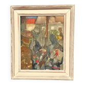 Original Swedish Oil on Canvas – “City Motif with People” by Sven Fritiof Teodor Grandin – Signed – Vintage & Framed – 56×47 cm (22" × 18.5")
