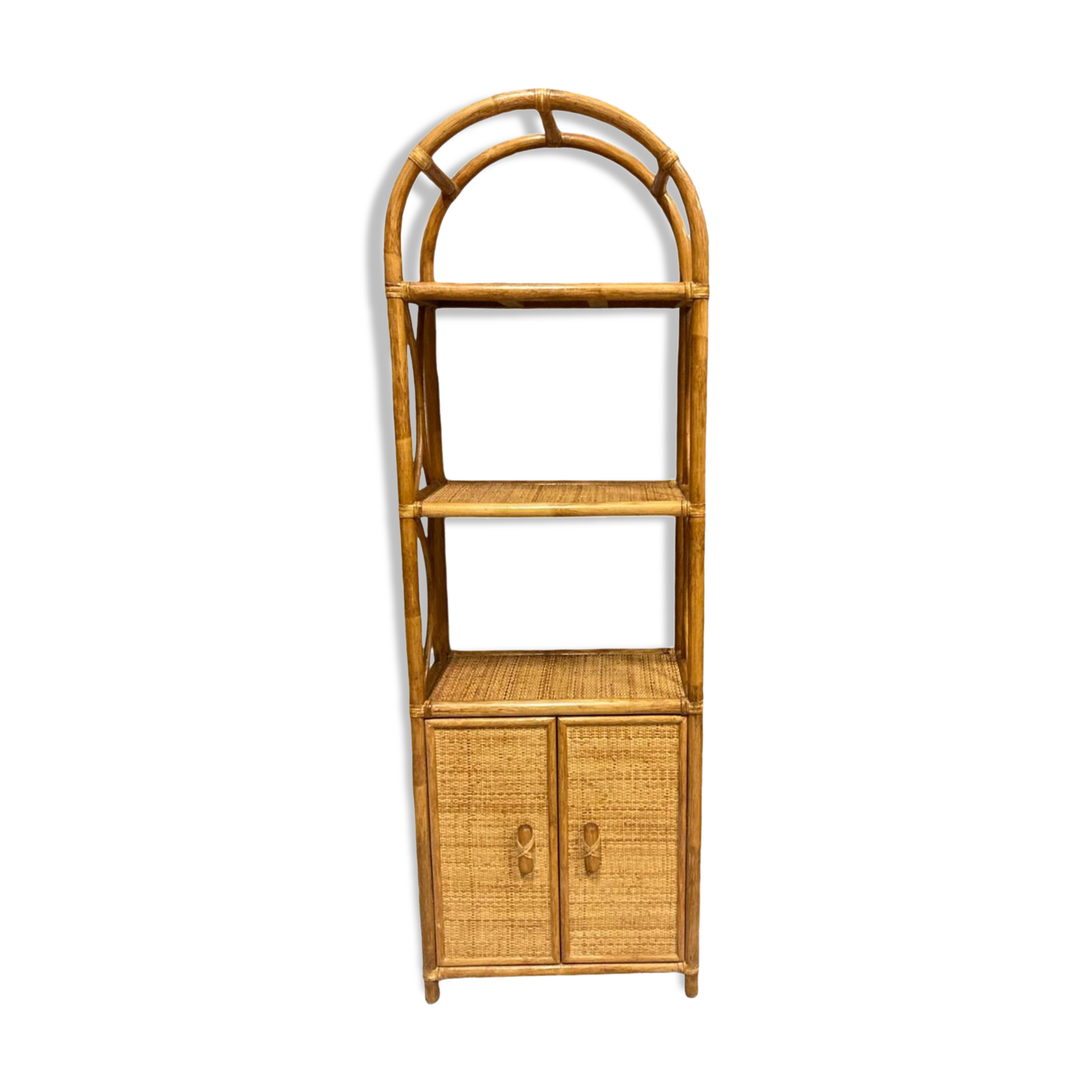 Rattan bookcase shelf