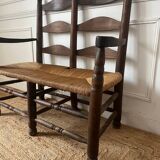 Wood and straw banquette