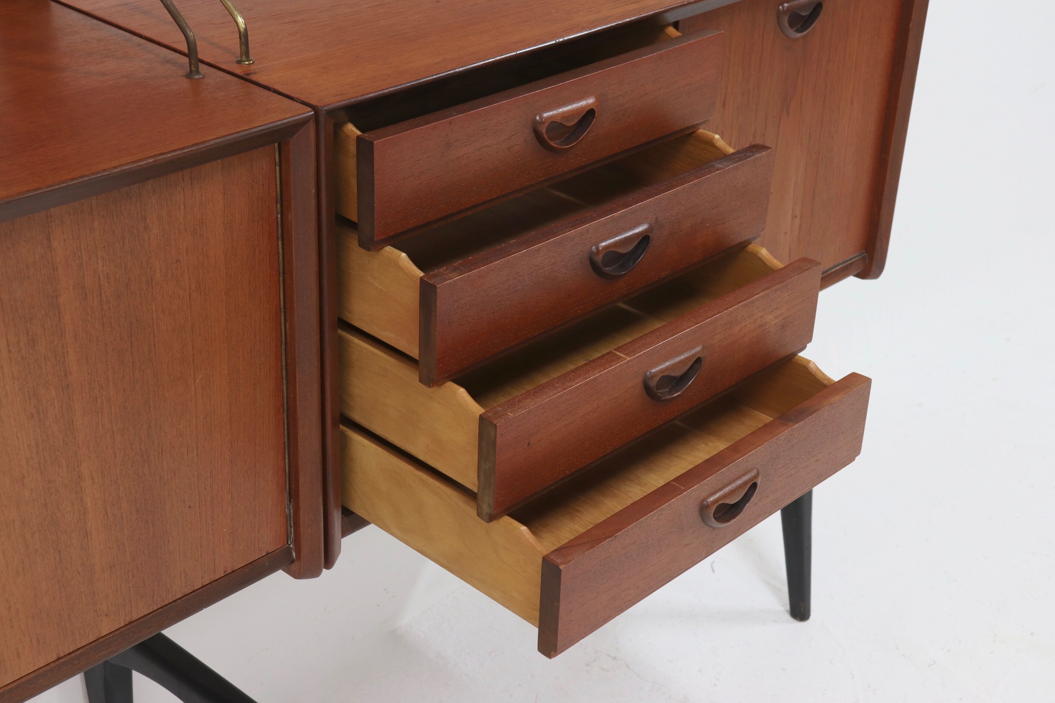 Teak Wall Unit by Louis van Teeffelen for WeBe 1950's