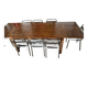 Solid cherry farmhouse table + 8 metal chairs - 2 extensions