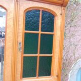 Armoire à glace Art Nouveau en érable moucheté des années 1930