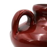 Blood red ceramic handled vase by Max Idlas, 1960s.