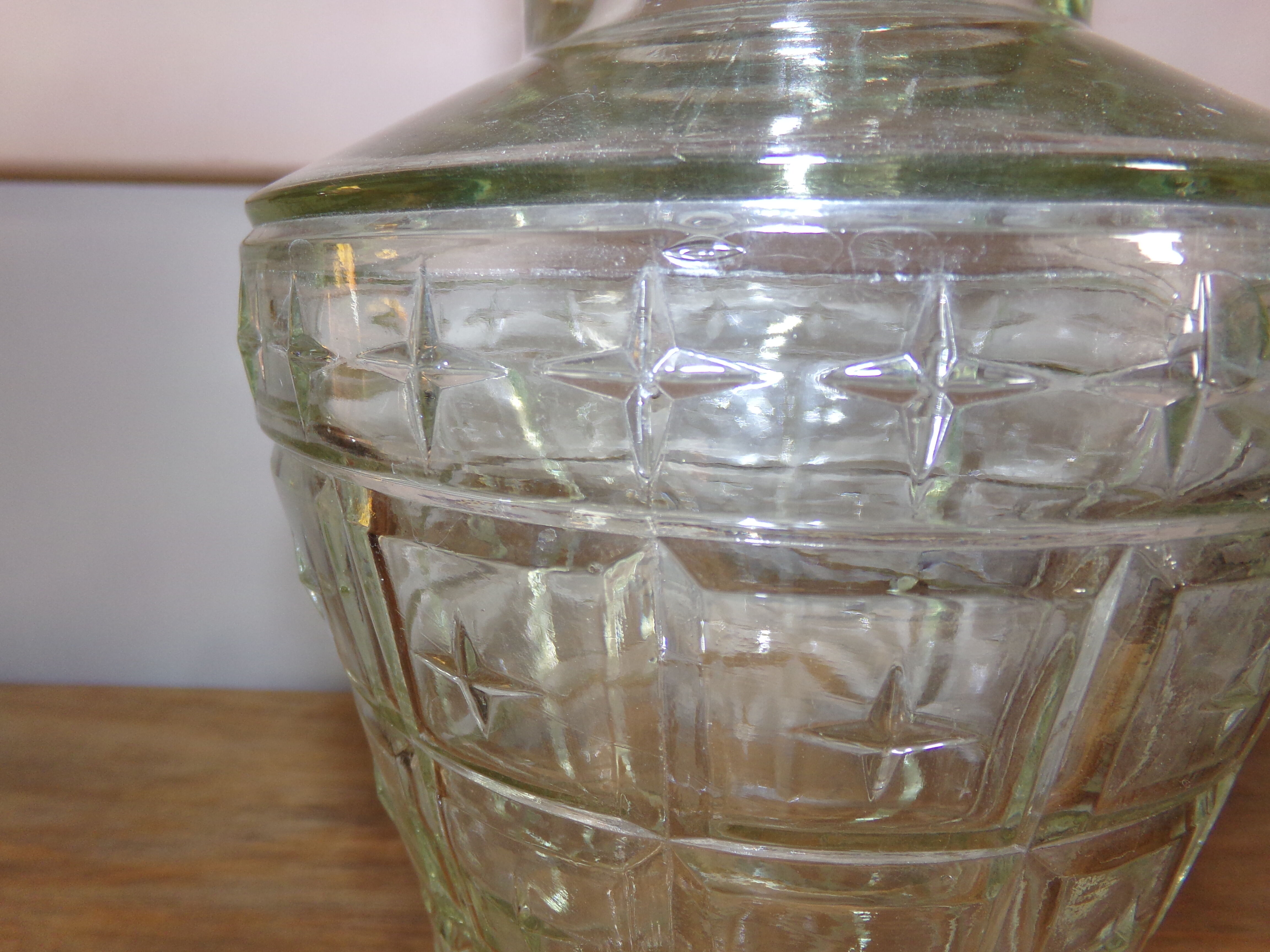 Jar of chiseled glass apothecary