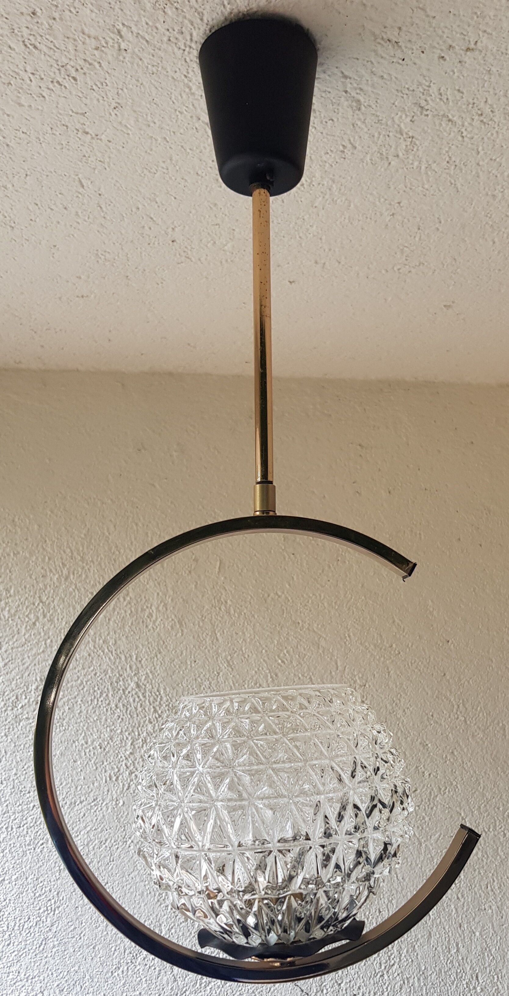 Glass and brass hanging lamp 60