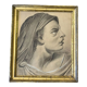 Profile of woman with drapery drawing nineteenth signed julien