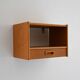 1960s Scandinavian oak wall-mounted nightstand