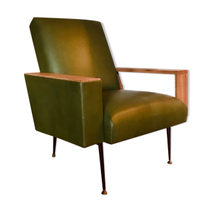 fauteuil vintage cuir - vert