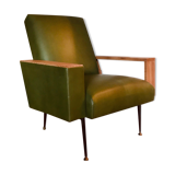 Vintage leather chair olive green