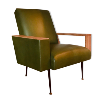 Vintage leather chair olive green