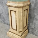 Antique church column on wooden base 135 cm high