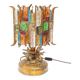Lampe de table italienne fer forgé et verre de Murano par Longobard, 1908s