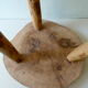 Tabouret de vacher tripode en bois massif