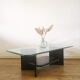 Glass coffee table and black marble base