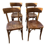 Lot de 4 chaises Thonet bistrot originales en bois