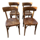 Set of 4 original Thonet wooden bistro chairs