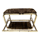 Brass coffee table with sliding top and smoked glass, 1970s vintage