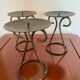 Set of 3 wrought iron candle holders