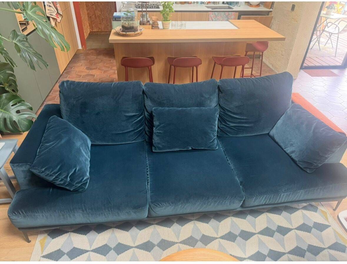 canapé Marsile Bleu 4 places AMPM