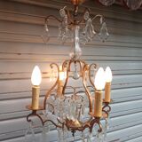 Chandelier cage 4 lights with crystal
